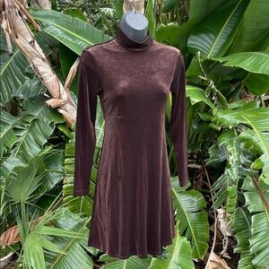 BCBG chocolate brown, velvet or velour dress